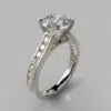 Cathedral Round Cut Channel Set Moissanite Engagement Ring