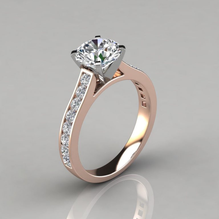 Cathedral Round Cut Channel Set Engagement Ring | Forever