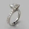 Cathedral Style Channel Set Moissanite Engagement Ring