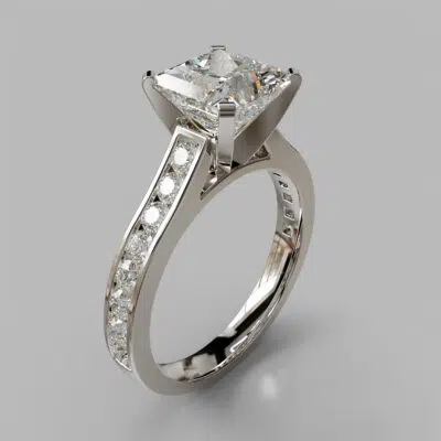 Cathedral Style Channel Set Moissanite Engagement Ring Cathedral Style Channel Set Moissanite Engagement Ring