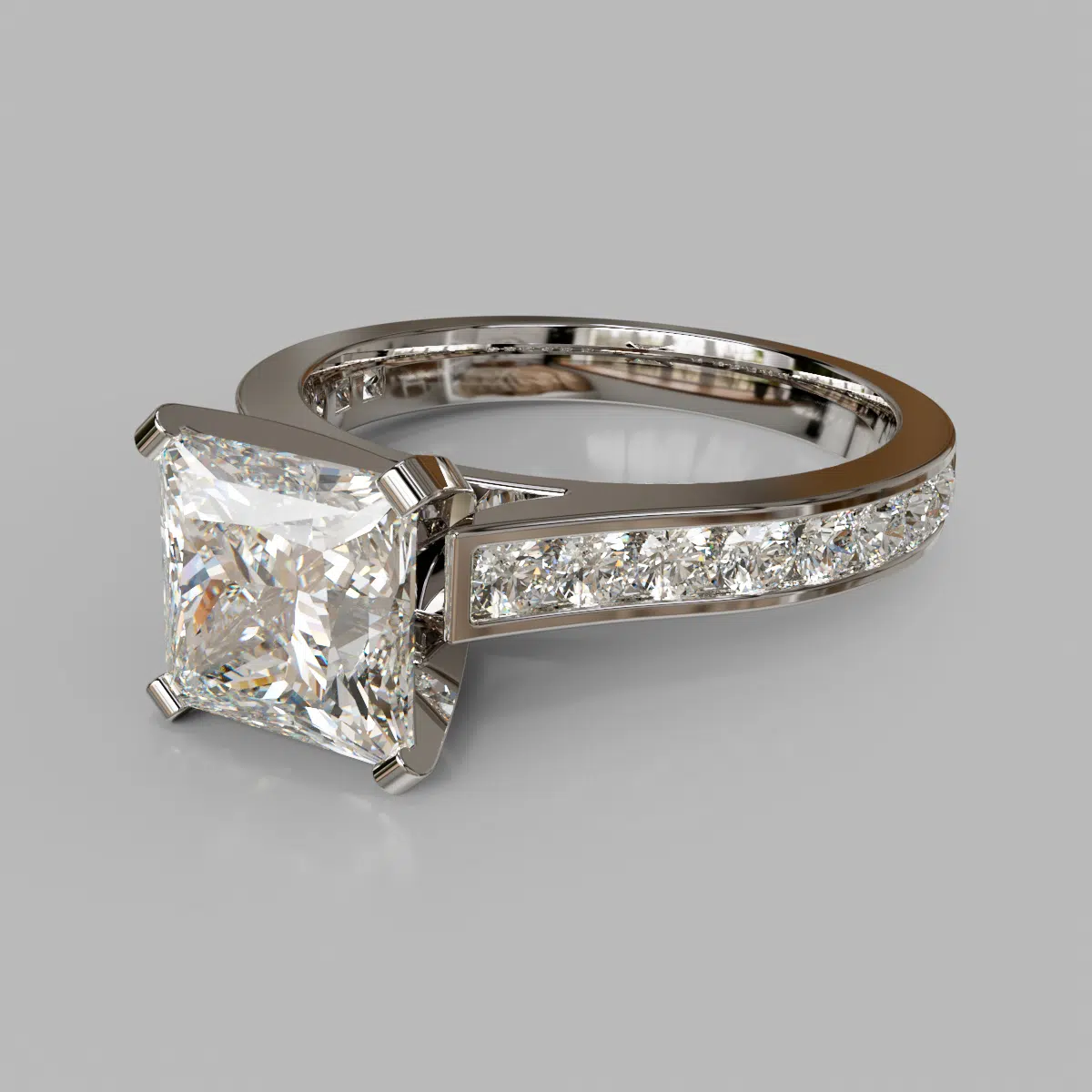 Cathedral Style Channel Set Moissanite Engagement Ring Cathedral Style Channel Set Moissanite Engagement Ring