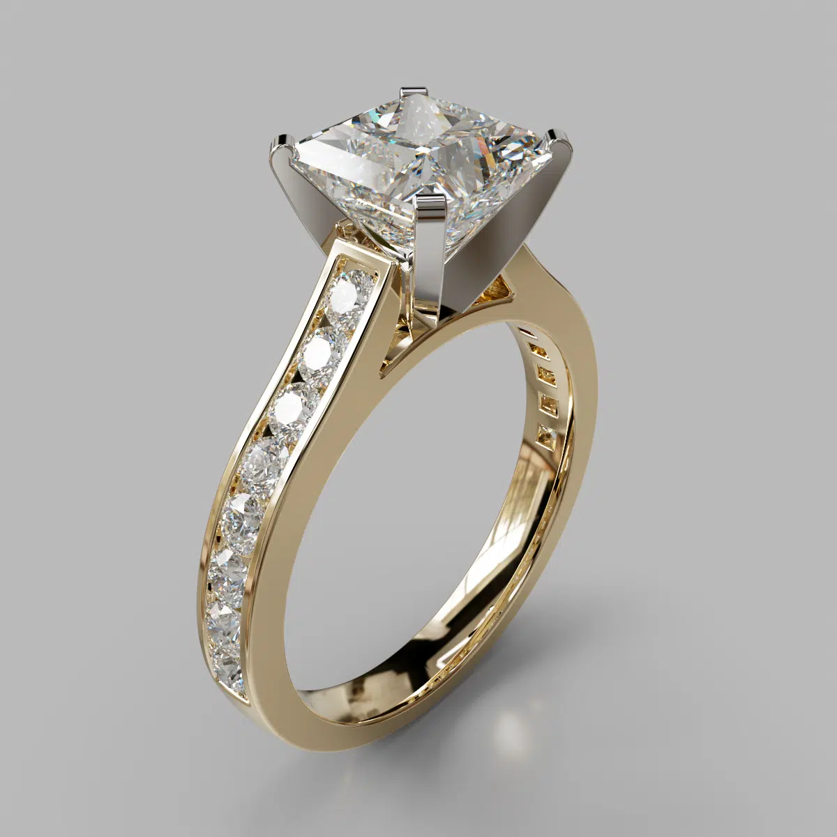 Cathedral Style Channel Set Moissanite Engagement Ring Cathedral Style Channel Set Moissanite Engagement Ring