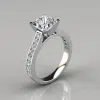 Cathedral Style Channel Set Moissanite Engagement Ring