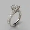 Princess Cut Side Stones Channel Set Moissanite Engagement Ring