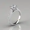 Princess Cut Side Stones Channel Set Moissanite Engagement Ring