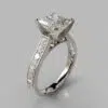 Cathedral Style Princess Cut Channel Set Moissanite Engagement Ring