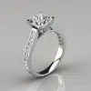 Cathedral Style Princess Cut Channel Set Moissanite Engagement Ring