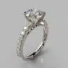 Round Cut Cathedral Style Moissanite Engagement Ring