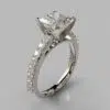 Princess Cut Cathedral Style Moissanite Engagement Ring