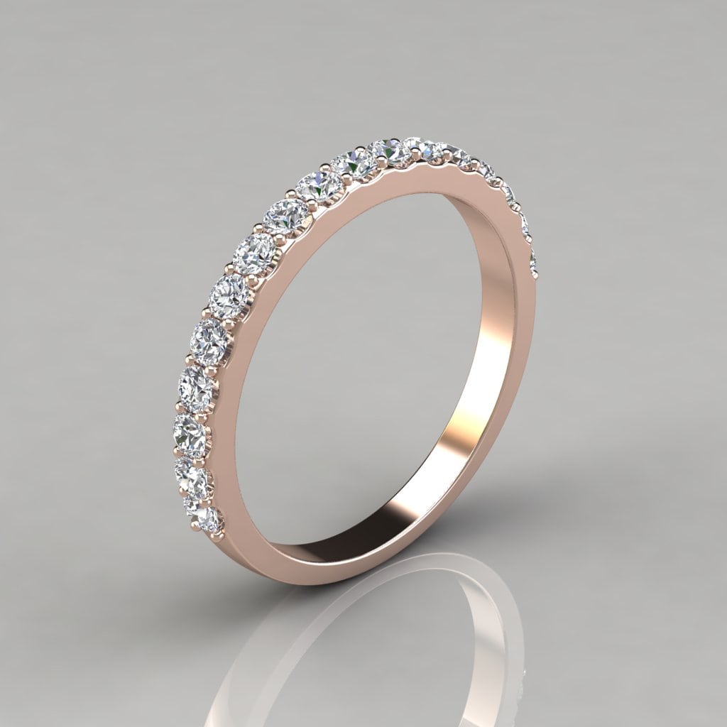 0.49Ct Ladies Round Cut Wedding Band Ring | Forever Moissanite