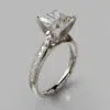 Princess Cut Cathedral Pave Moissanite Engagement Ring