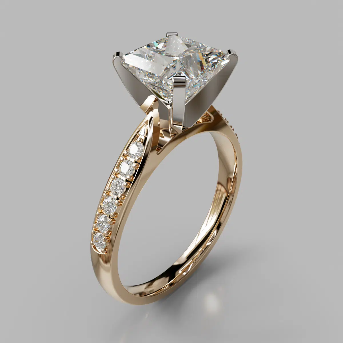 Princess Cut Cathedral Pave Moissanite Engagement Ring Princess Cut Cathedral Pave Moissanite Engagement Ring