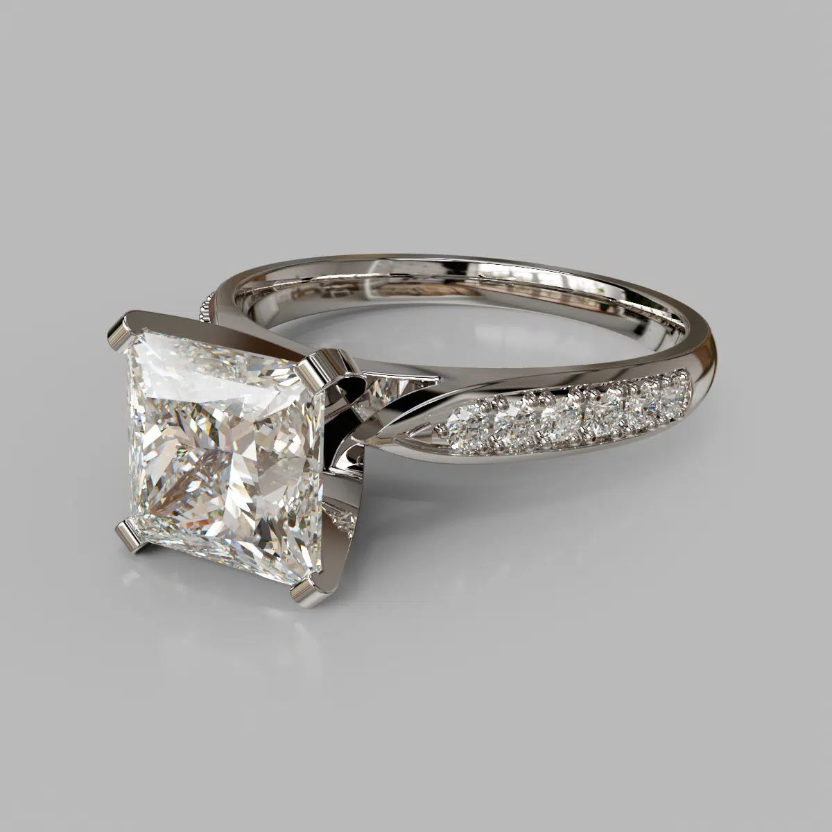 Princess Cut Cathedral Pave Moissanite Engagement Ring Princess Cut Cathedral Pave Moissanite Engagement Ring