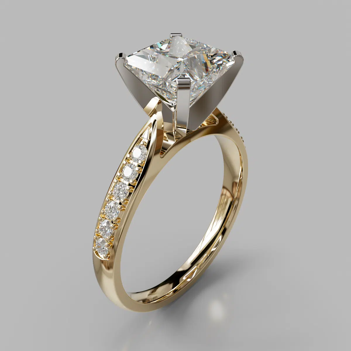 Princess Cut Cathedral Pave Moissanite Engagement Ring Princess Cut Cathedral Pave Moissanite Engagement Ring