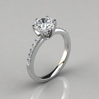 Six Prong Solstice Round Cut Moissanite Engagement Ring