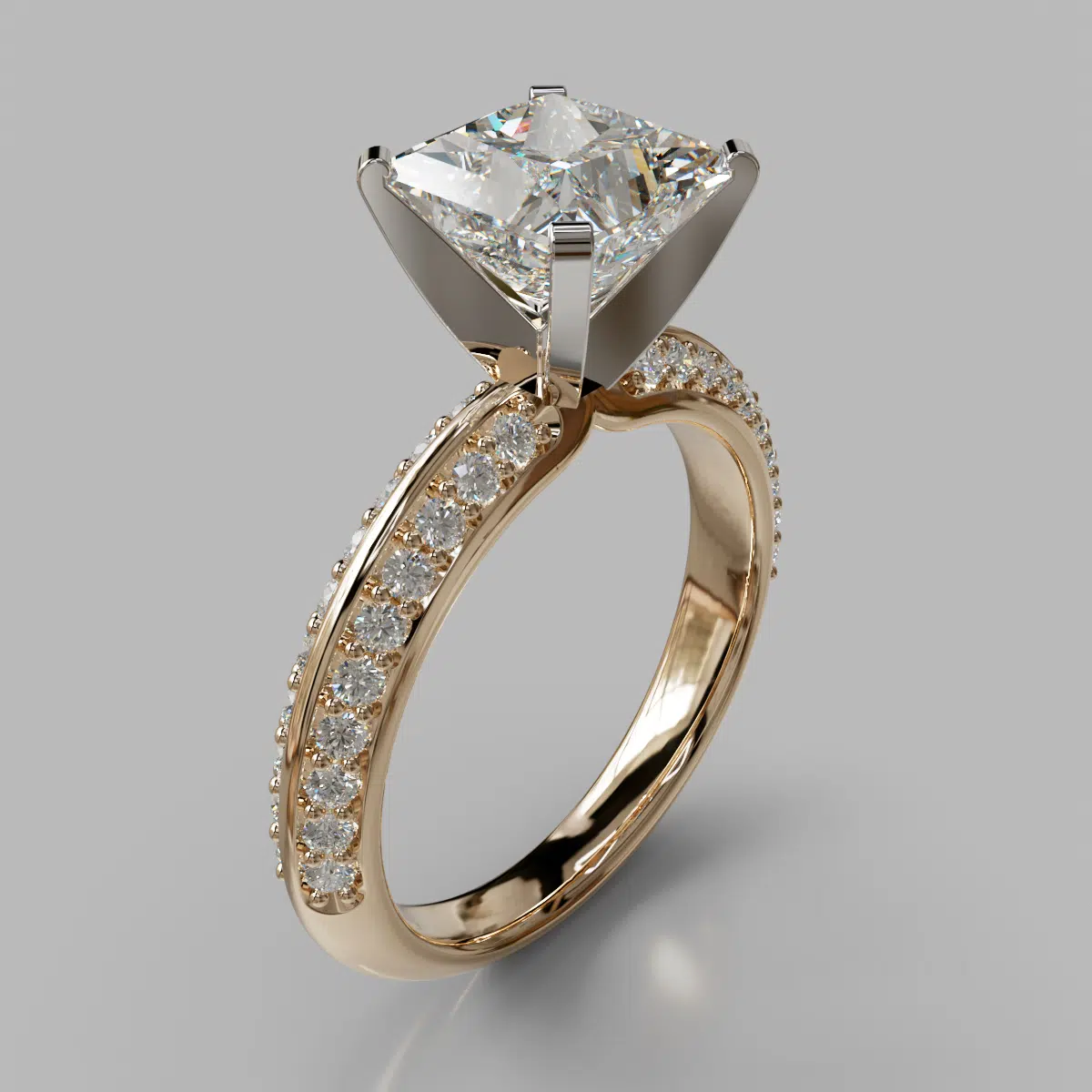 Two Sided Princess Cut Moissanite Engagement Ring Two Sided Princess Cut Moissanite Engagement Ring