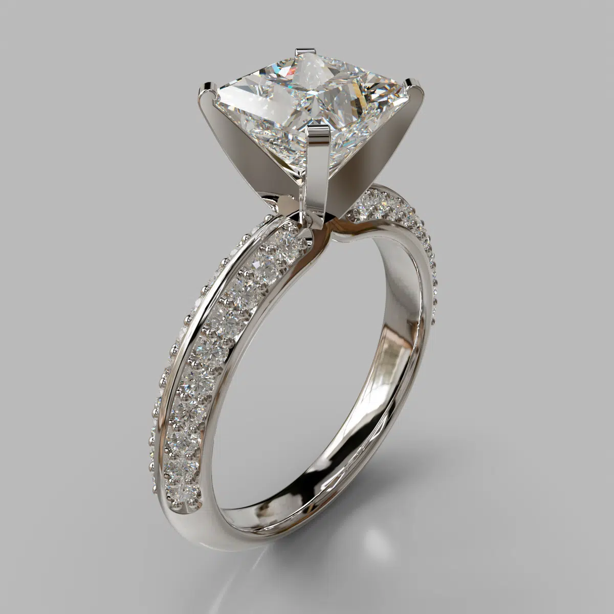 Two Sided Princess Cut Moissanite Engagement Ring Two Sided Princess Cut Moissanite Engagement Ring