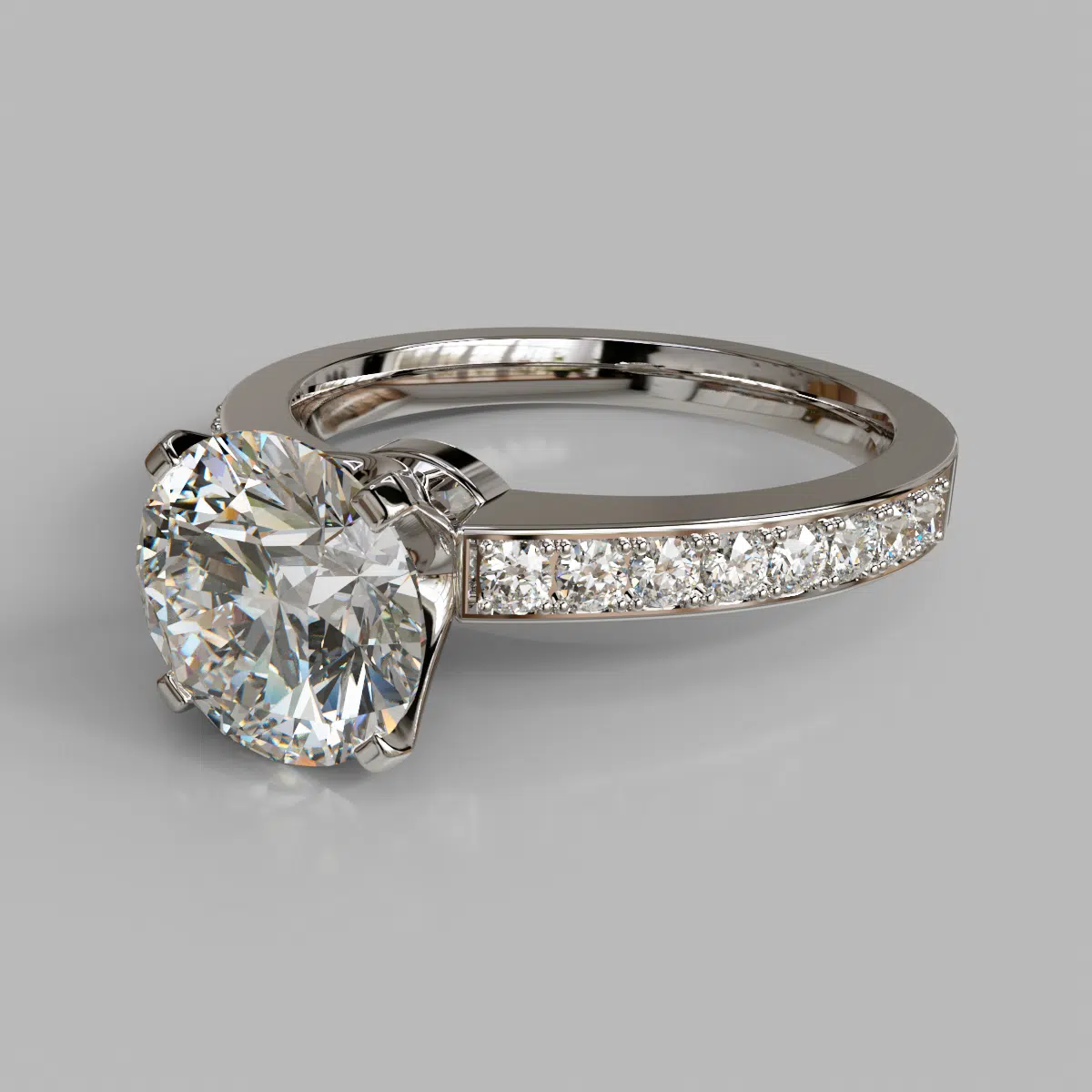 Novo Design Round Cut Moissanite Engagement Ring Novo Design Round Cut Moissanite Engagement Ring