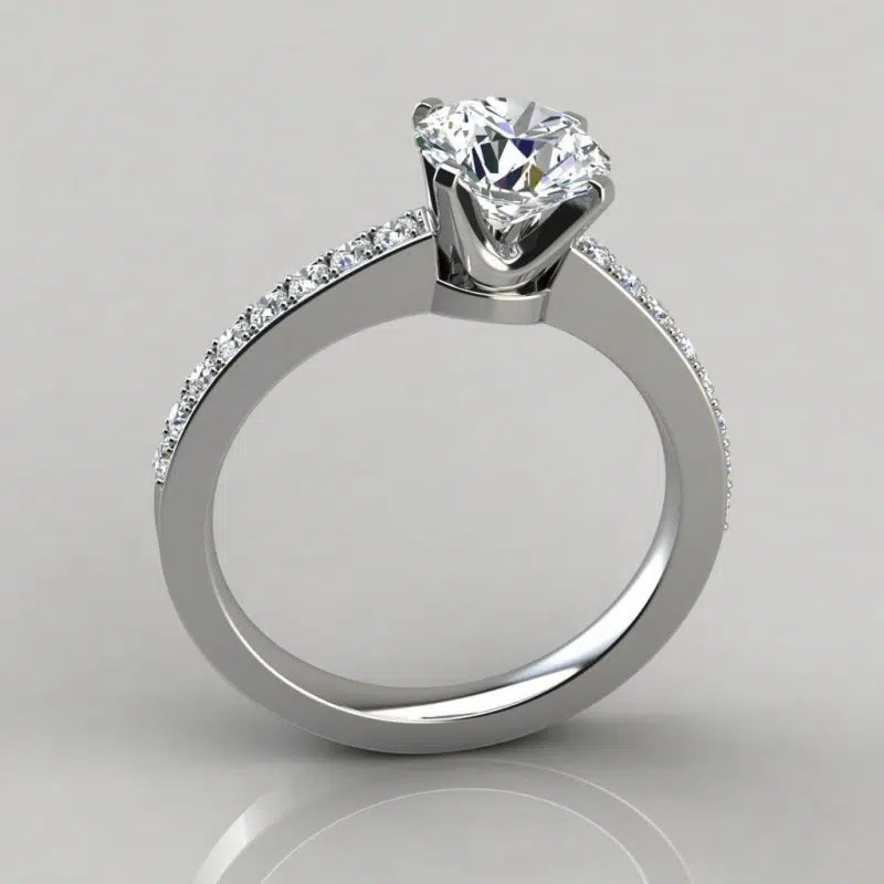 Novo Design Round Cut Moissanite Engagement Ring