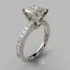 Novo Design Pave Princess Cut Moissanite Engagement Ring