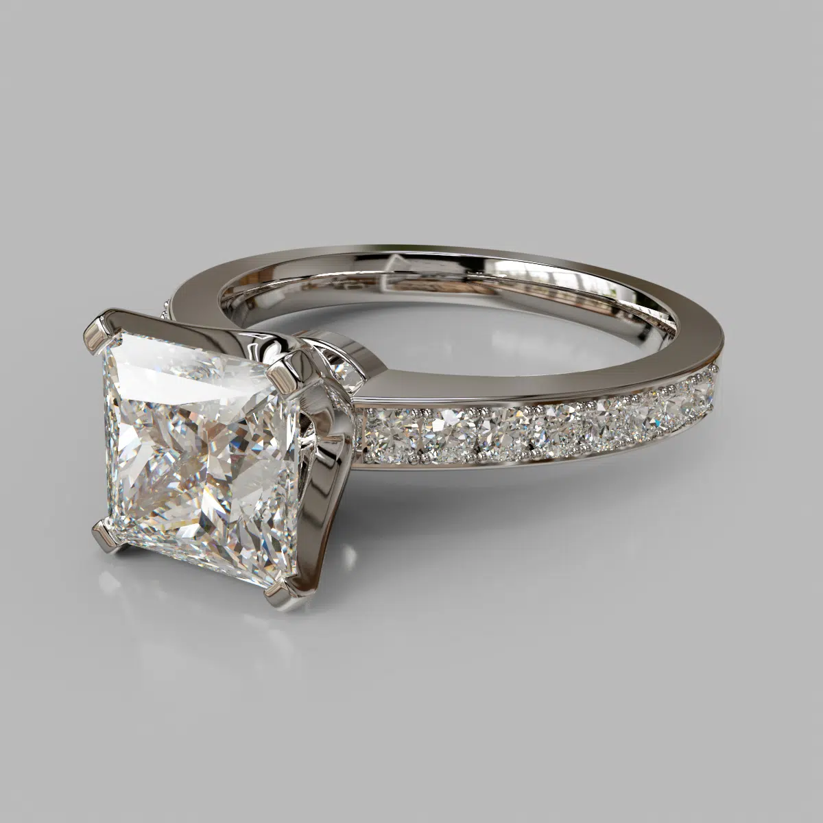 Novo Design Pave Princess Cut Moissanite Engagement Ring Novo Design Pave Princess Cut Moissanite Engagement Ring