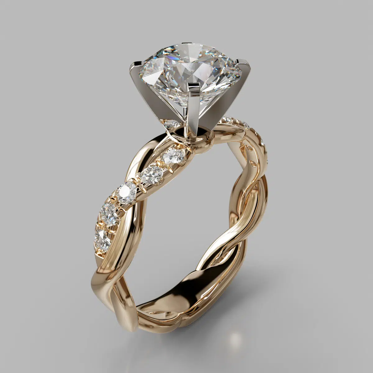 Twist Round Cut Moissanite Engagement Ring Twist Round Cut Moissanite Engagement Ring