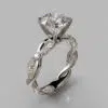 Twist Round Cut Moissanite Engagement Ring