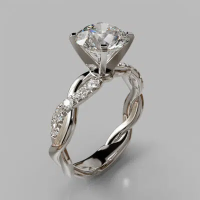 Twist Round Cut Moissanite Engagement Ring Twist Round Cut Moissanite Engagement Ring