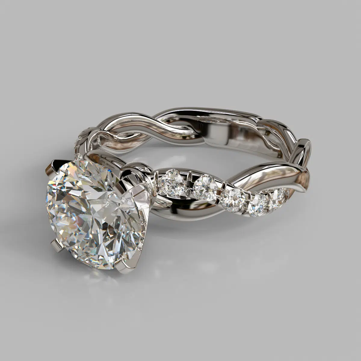 Twist Round Cut Moissanite Engagement Ring Twist Round Cut Moissanite Engagement Ring