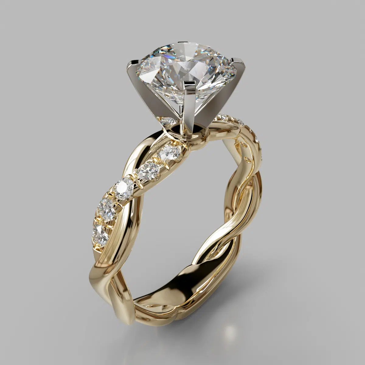 Twist Round Cut Moissanite Engagement Ring Twist Round Cut Moissanite Engagement Ring