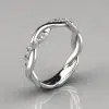 0.15Ct Twist Round Cut Moissanite Wedding Band Ring
