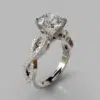 Infinity Design Round Cut Moissanite Engagement Ring