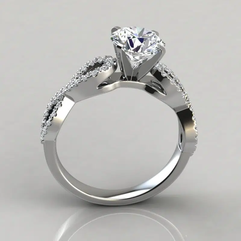Infinity Design Round Cut Moissanite Engagement Ring