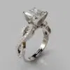 Infinity Design Princess Cut Moissanite Engagement Ring