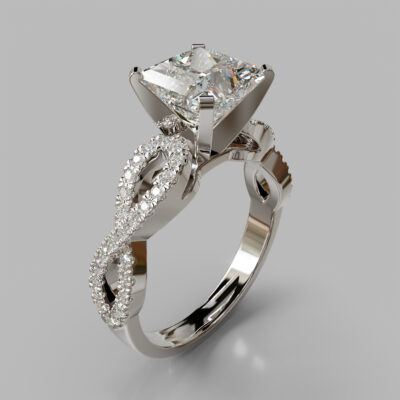 Infinity Design Princess Cut Moissanite Engagement Ring Infinity Design Princess Cut Moissanite Engagement Ring