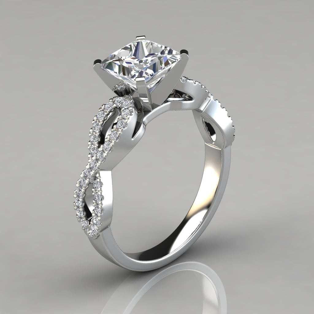 Stunning Princess Diamond Engagement Ring 3D Model Jewelry