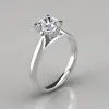 Tapered Cathedral Cushion Cut Engagement Ring