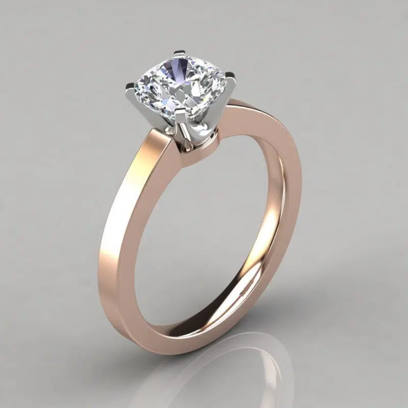 Novo Cushion Cut Solitaire Moissanite Engagement Ring