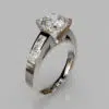 Channel Set Cushion Cut Moissanite Engagement Ring