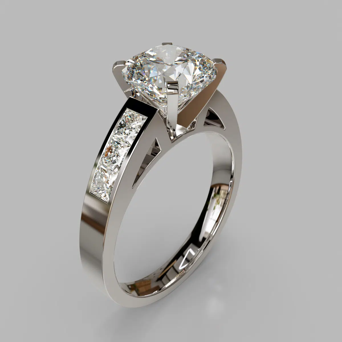 Channel Set Cushion Cut Moissanite Engagement Ring Channel Set Cushion Cut Moissanite Engagement Ring