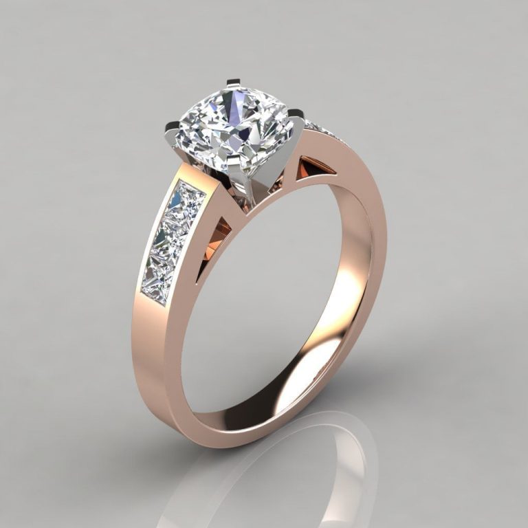 Channel Set Cushion Cut Engagement Ring | Forever