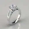 Channel Set Cushion Cut Engagement Ring