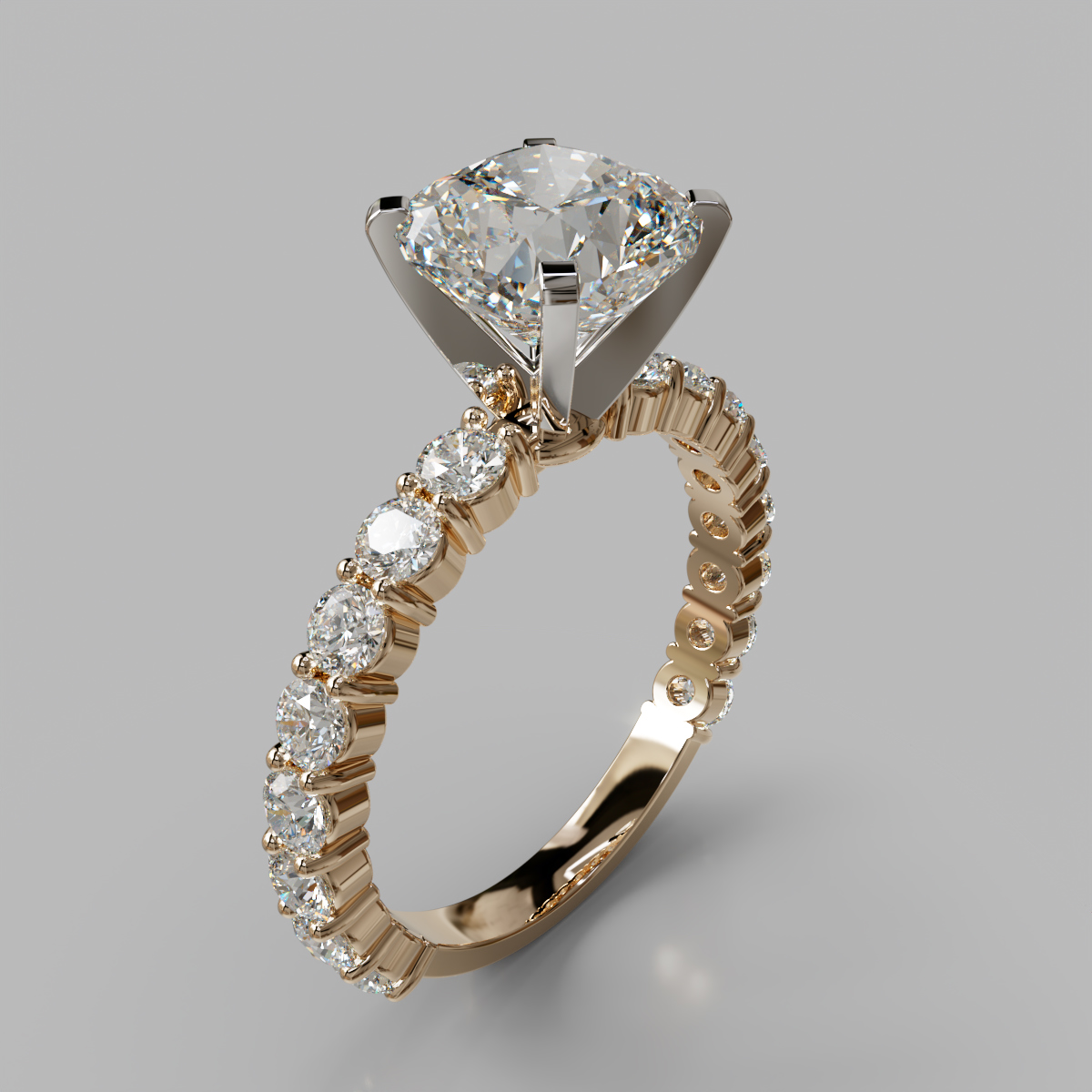 Cushion Cut Common Prong Moissanite Engagement Ring Cushion Cut Common Prong Moissanite Engagement Ring