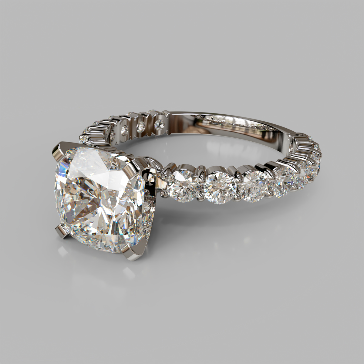Cushion Cut Common Prong Moissanite Engagement Ring Cushion Cut Common Prong Moissanite Engagement Ring