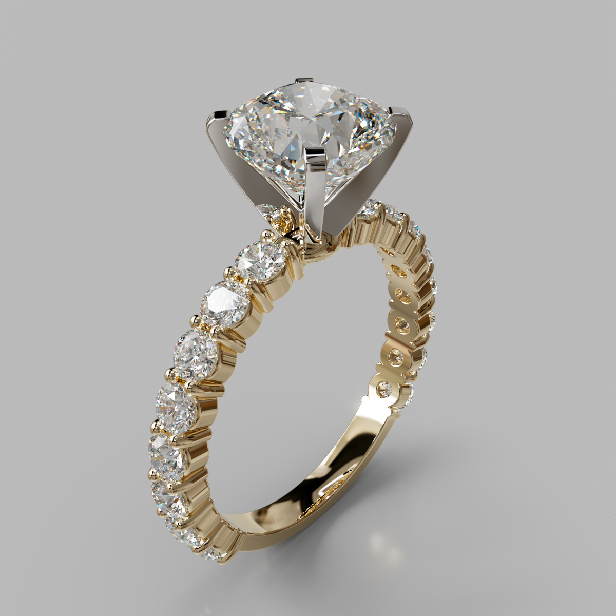 Cushion Cut Common Prong Moissanite Engagement Ring Cushion Cut Common Prong Moissanite Engagement Ring