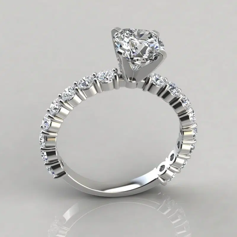 Cushion Cut Common Prong Moissanite Engagement Ring