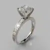 Channel Set Cushion Cut Moissanite Engagement Ring