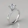 Channel Set Cushion Cut Moissanite Engagement Ring