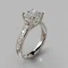 Cushion Cut Cross Prong Moissanite Engagement Ring