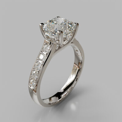 Cushion Cut Cross Prong Moissanite Engagement Ring Cushion Cut Cross Prong Moissanite Engagement Ring